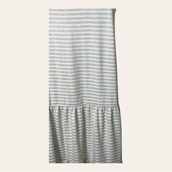 0030W. Bb DAKOTA MAXI TIERED DRESS WIDE STRAPS CREAM AND WHITE IN STRIPES XSMALL - Picture 6 of 14